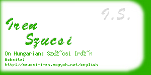 iren szucsi business card